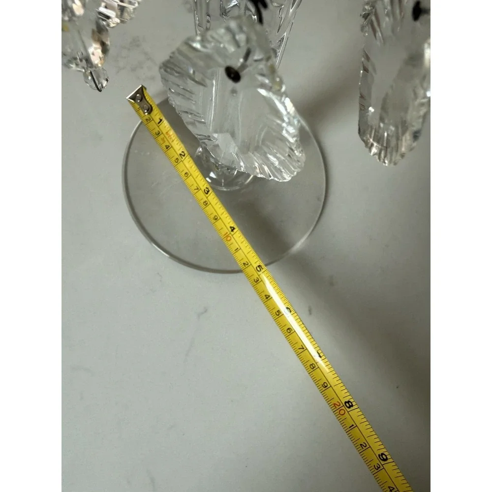 Heisey QUEEN ANN 8 inch w Crystal PRISMS Candleholder French Chic